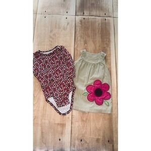 Carter's Baby Girls 9 Months 3 Piece Outfit Dress and Bodysuit Floral